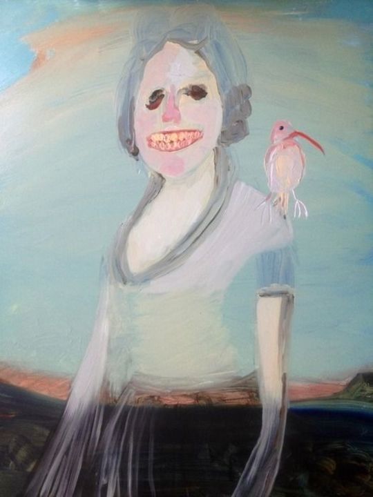 Genieve Figgis, Lady in a landscape with a Bird, 2013